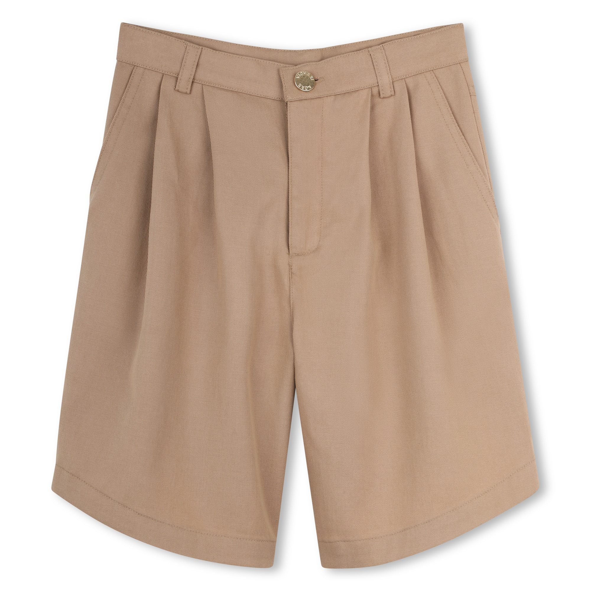 Pleated Diagonal Pocket Shorts