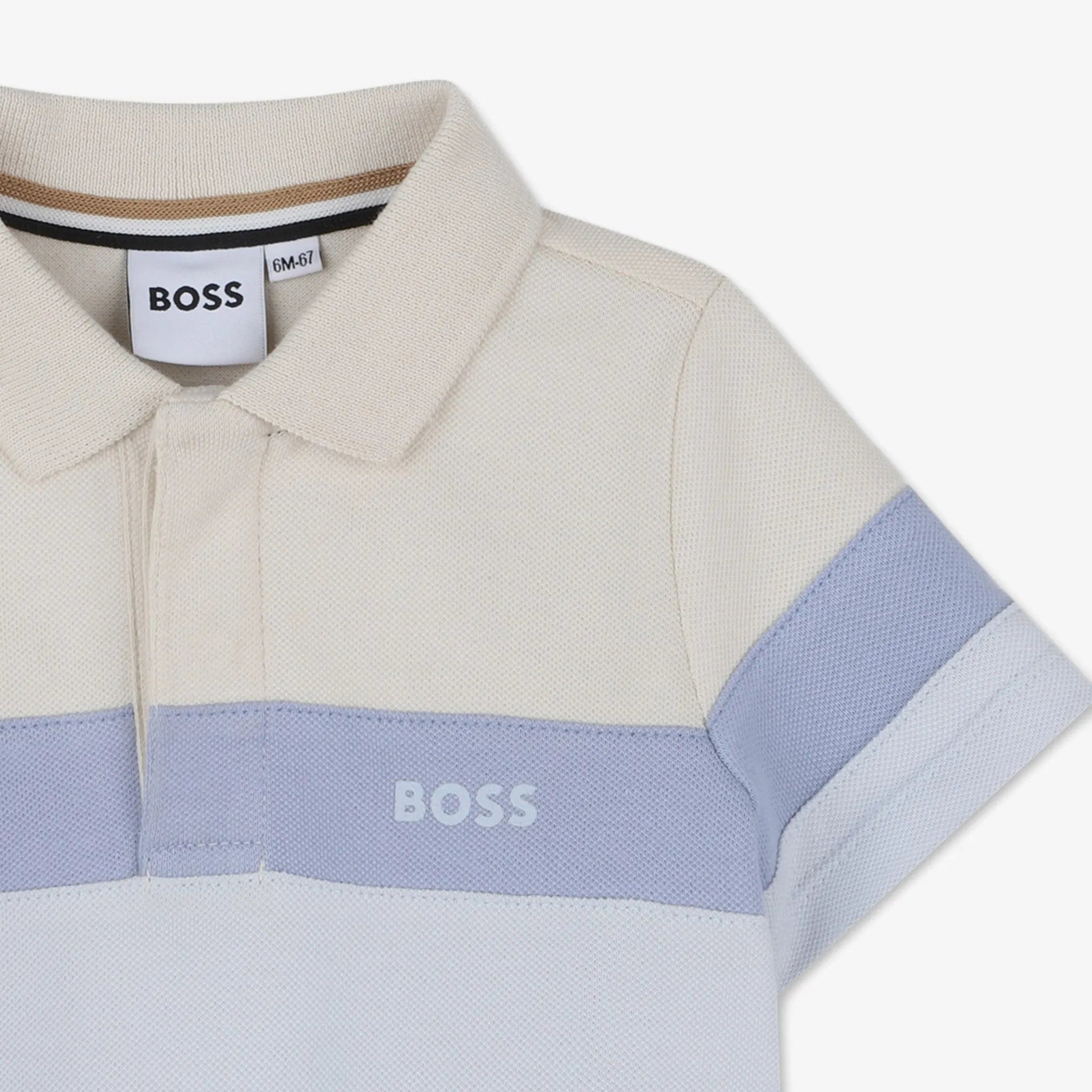 BossStriped Logo Polo Shirt3617165873102SAVANNA
