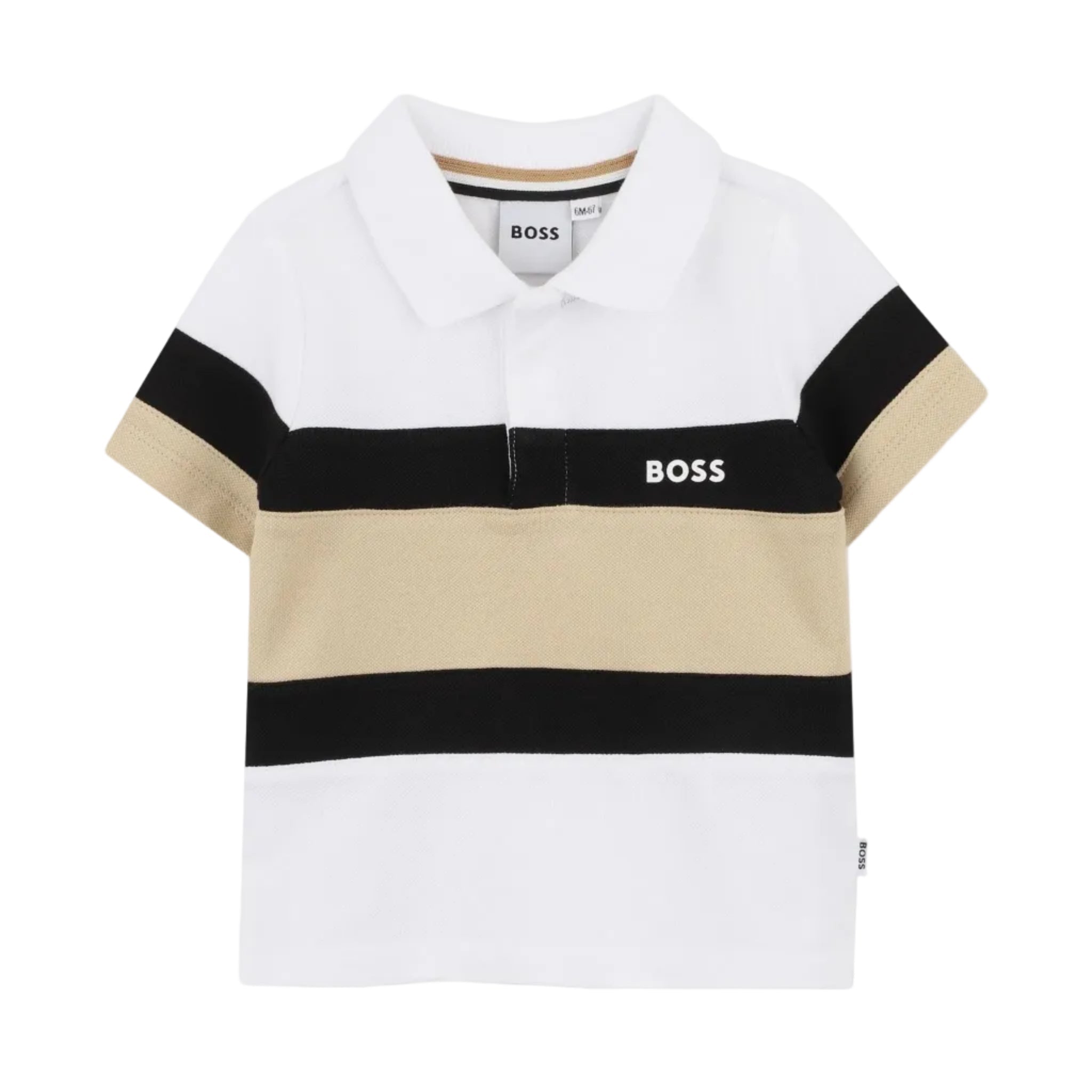BossStriped Logo Polo Shirt3617166011190SAVANNA