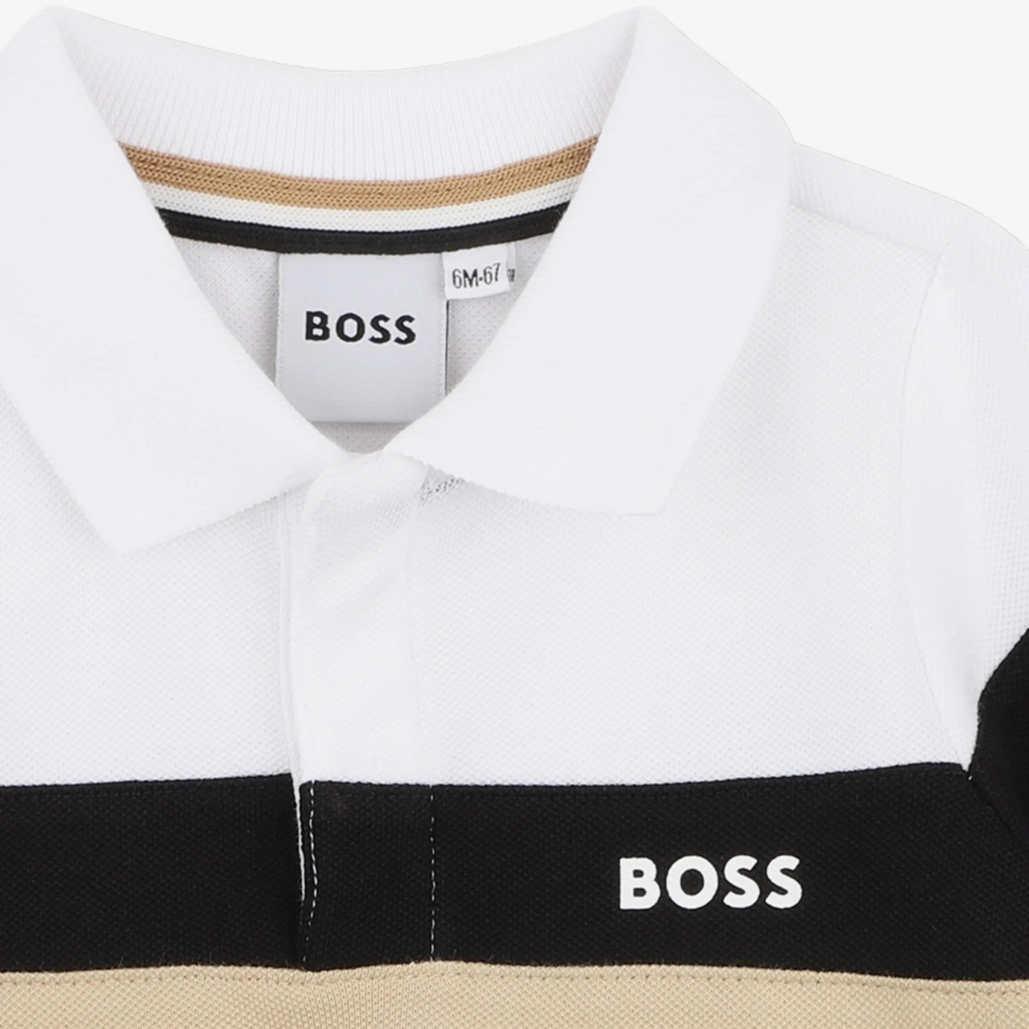 BossStriped Logo Polo Shirt3617166011190SAVANNA
