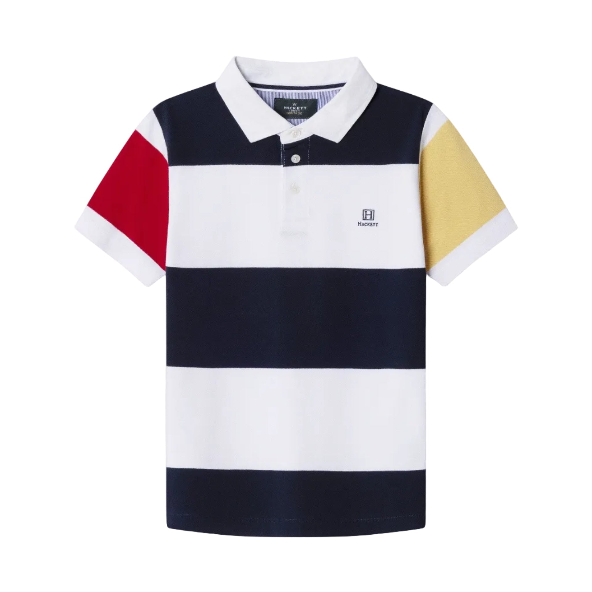 Hackett LondonClassic Striped Pique Rugby Shirt5063698145977SAVANNA