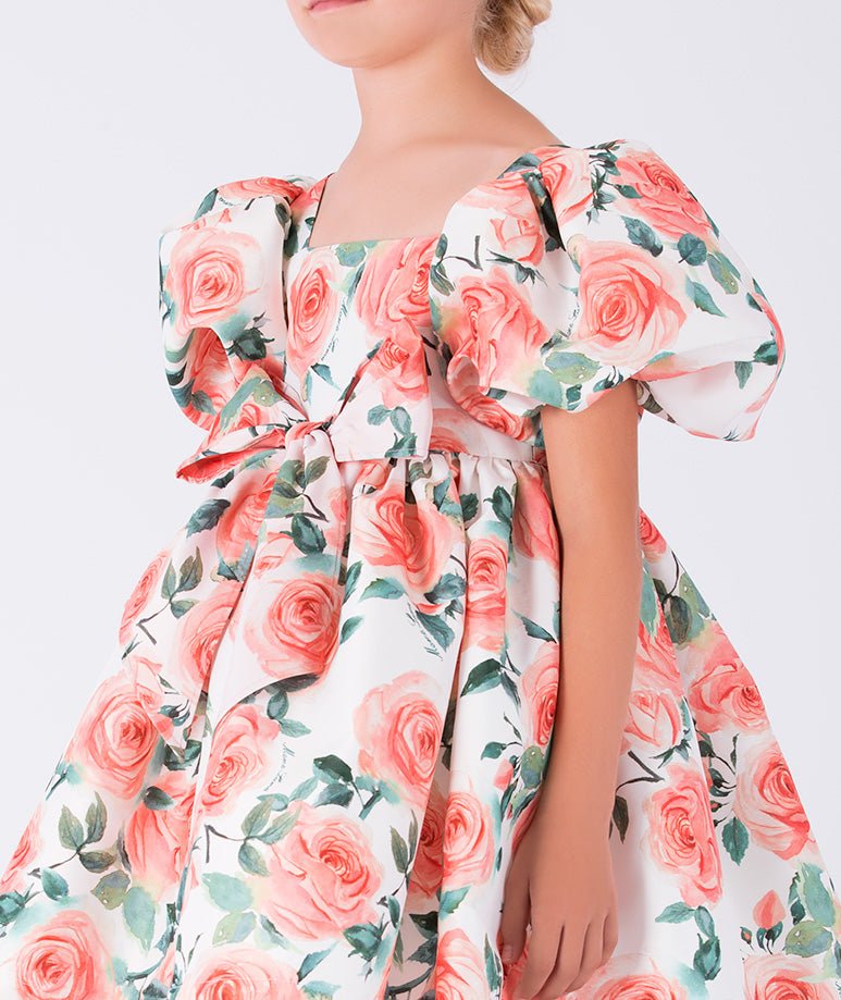 Mama LumaBalloon Sleeves Rose Dress9320000181341SAVANNA