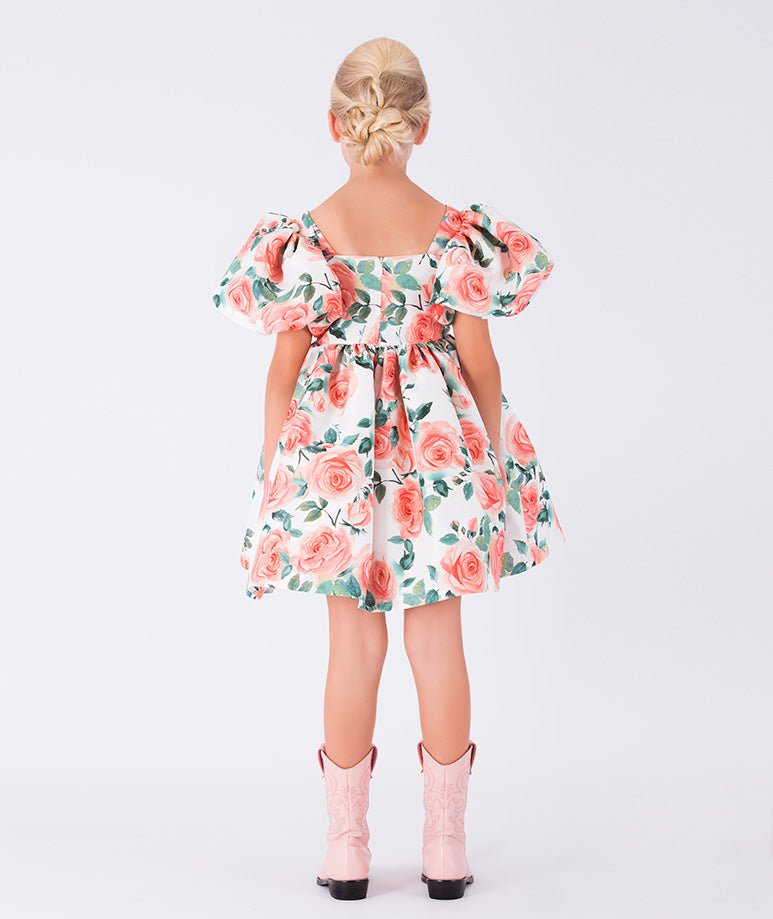 Mama LumaBalloon Sleeves Rose Dress9320000181341SAVANNA