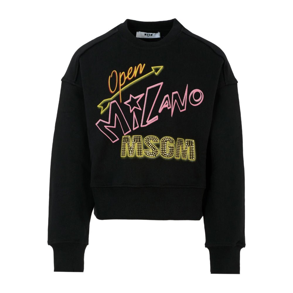 MSGMCrystal Embellished Logo Sweatshirt8051883390131SAVANNA