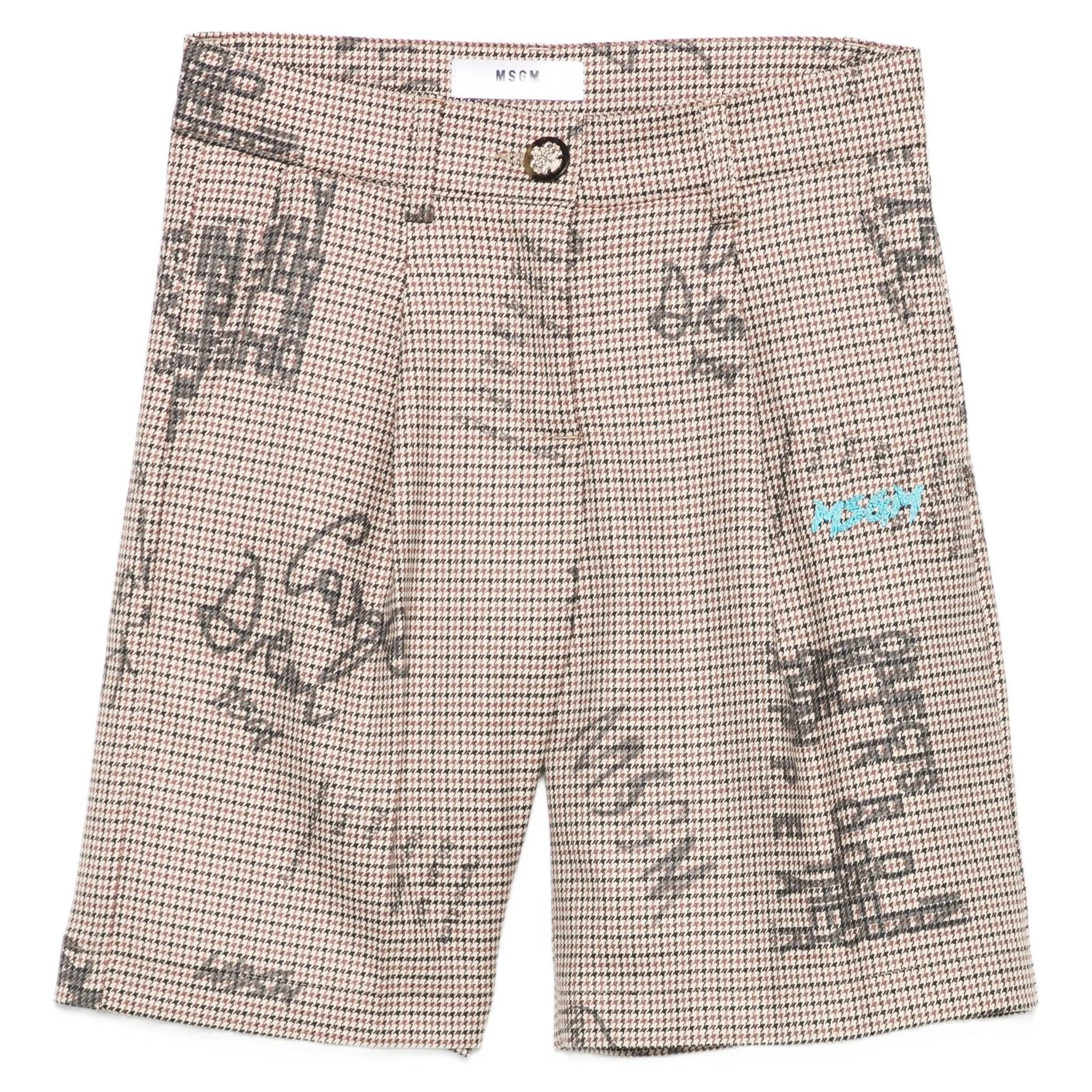 MSGMHoundstooth Print Shorts8051883377736SAVANNA