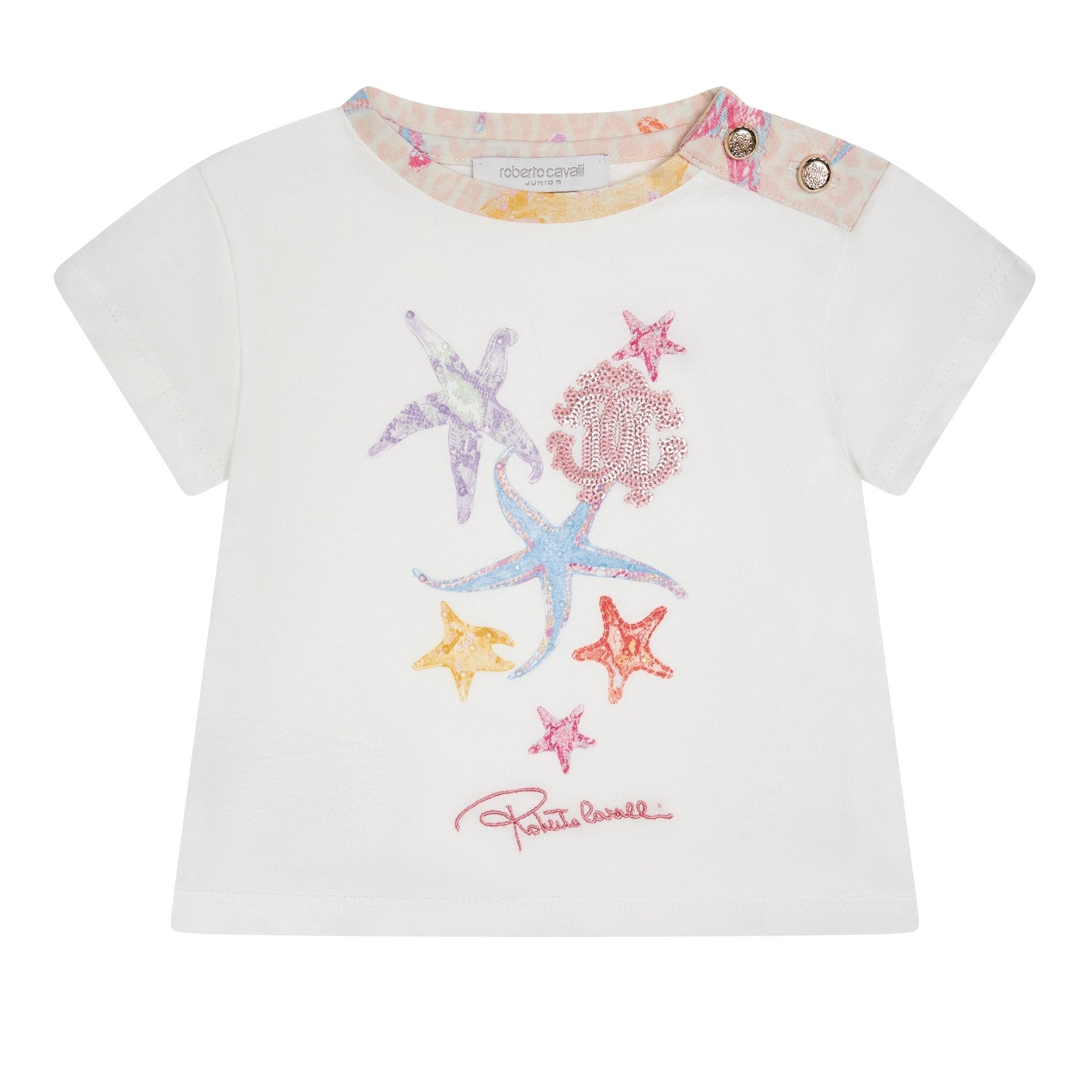 Roberto CavalliLogo Starfish T-ShirtSAVANNA
