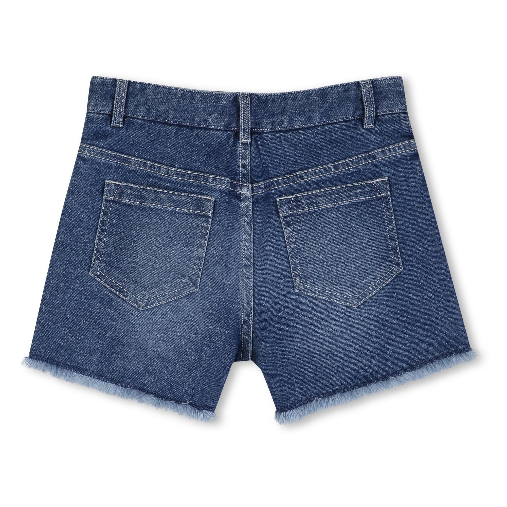 Frayed Hems Denim Shorts