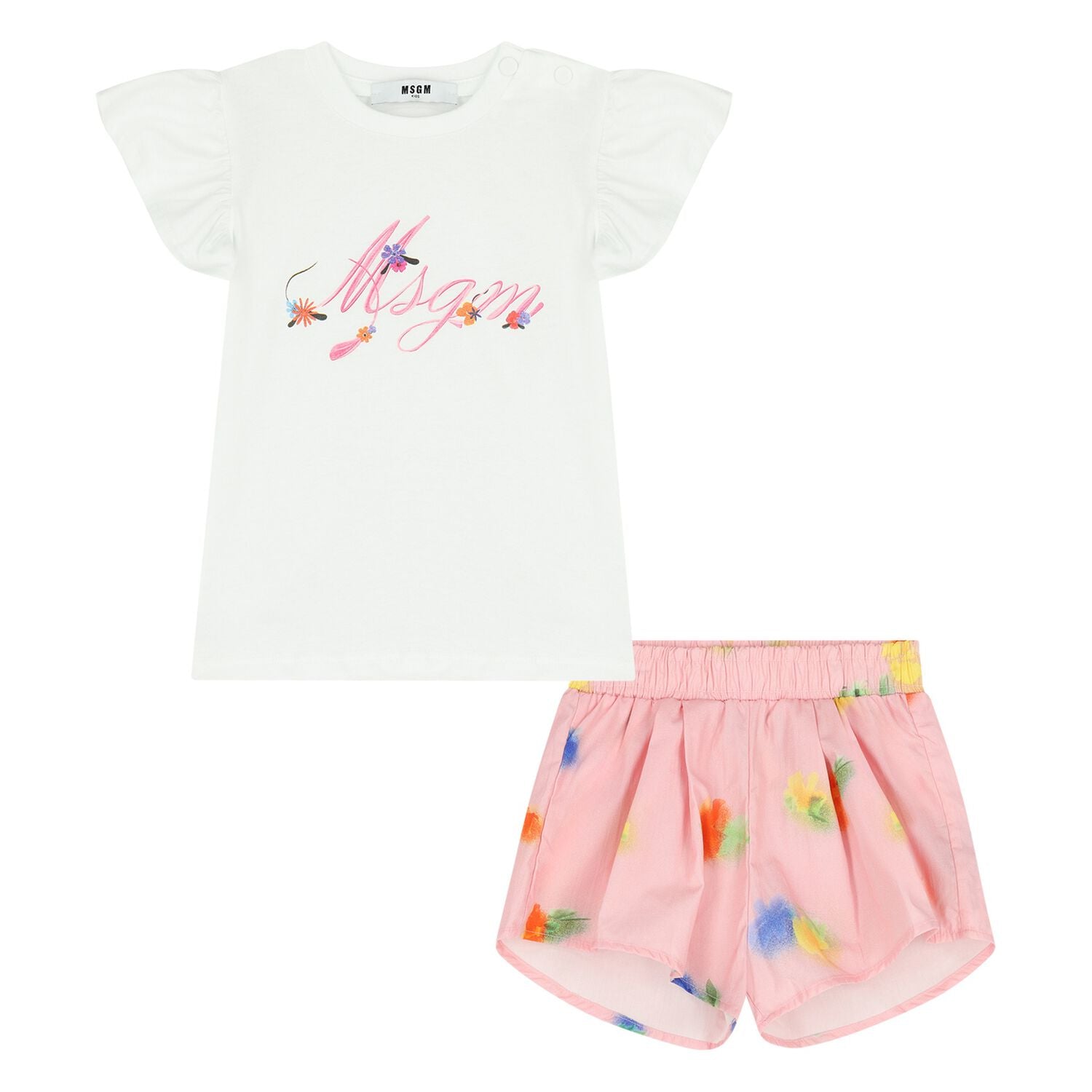 Ruffled Floral Short Set