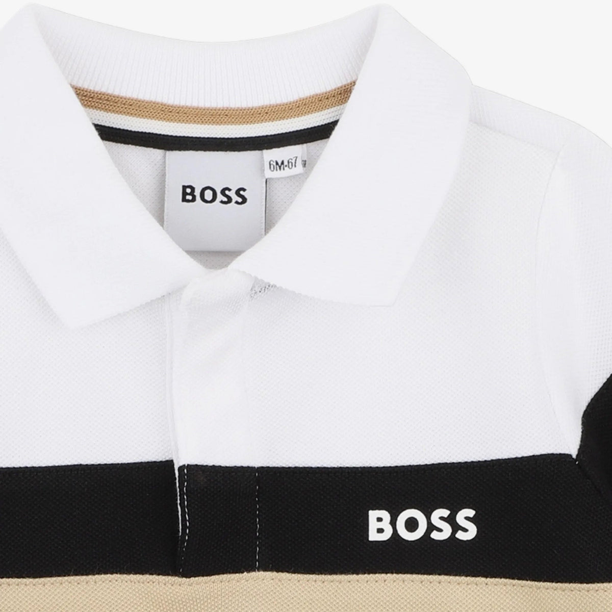 BossStriped Logo Polo Shirt3617166011190SAVANNA