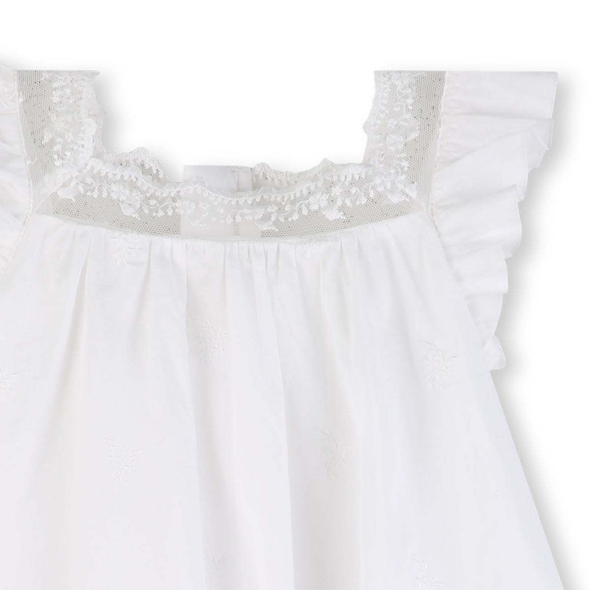 CHLOÉRuffled Lace Trim DressSAVANNA