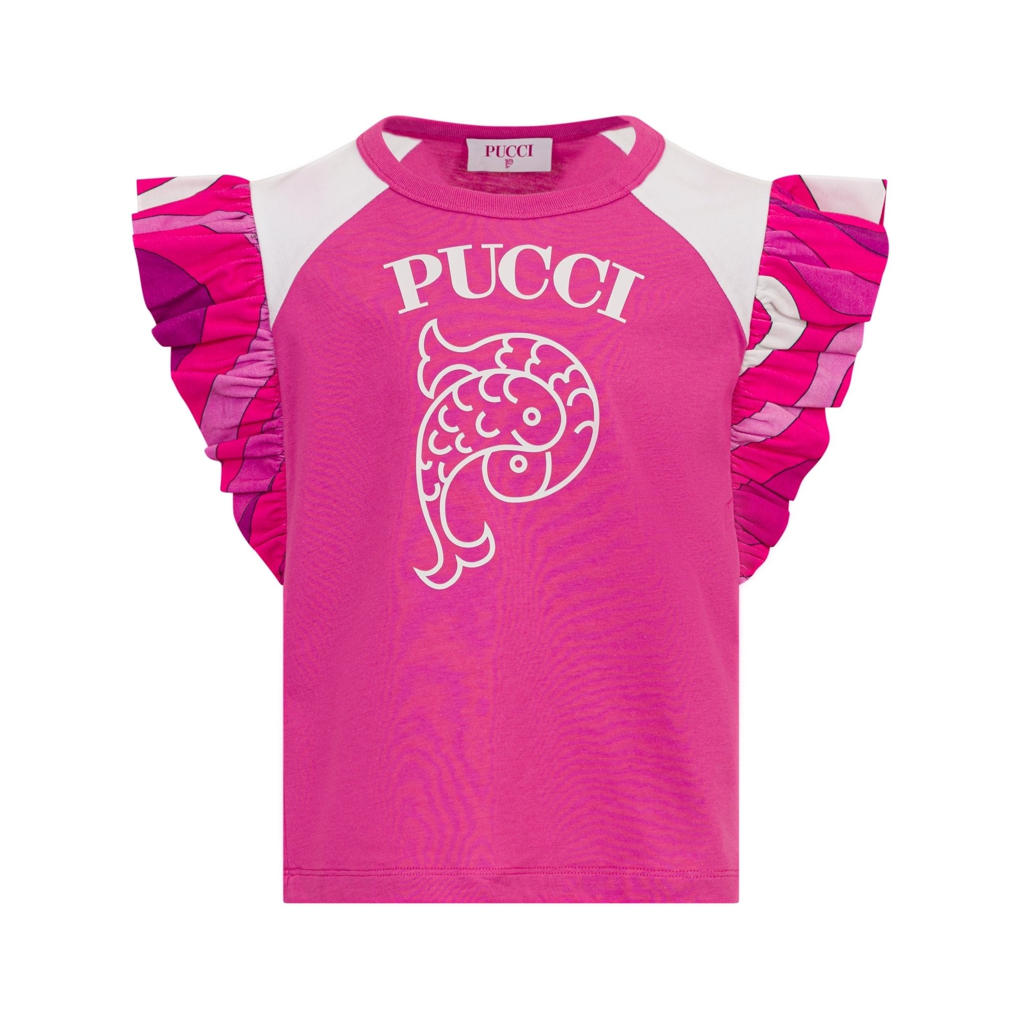 Emilio PucciFish Motif & Marmo T-Shirt8059774193328SAVANNA