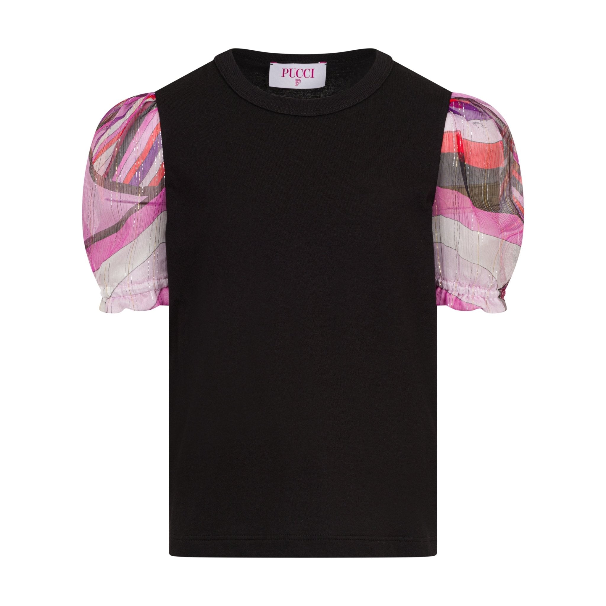 Emilio PucciSheer Striped Puff Sleeves T-Shirt8055178939739SAVANNA