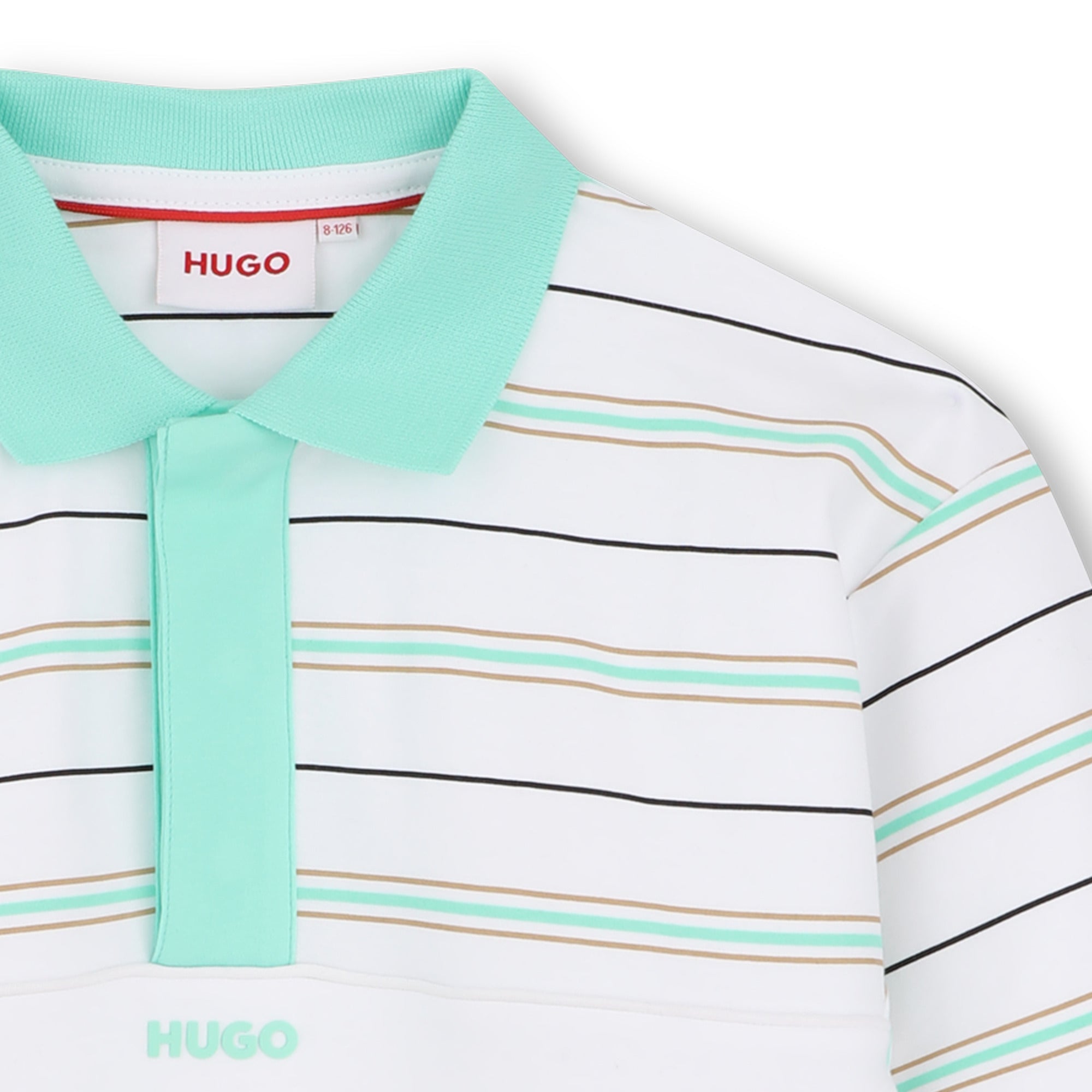 HUGOStripe Logo Polo Shirt3617165950322SAVANNA