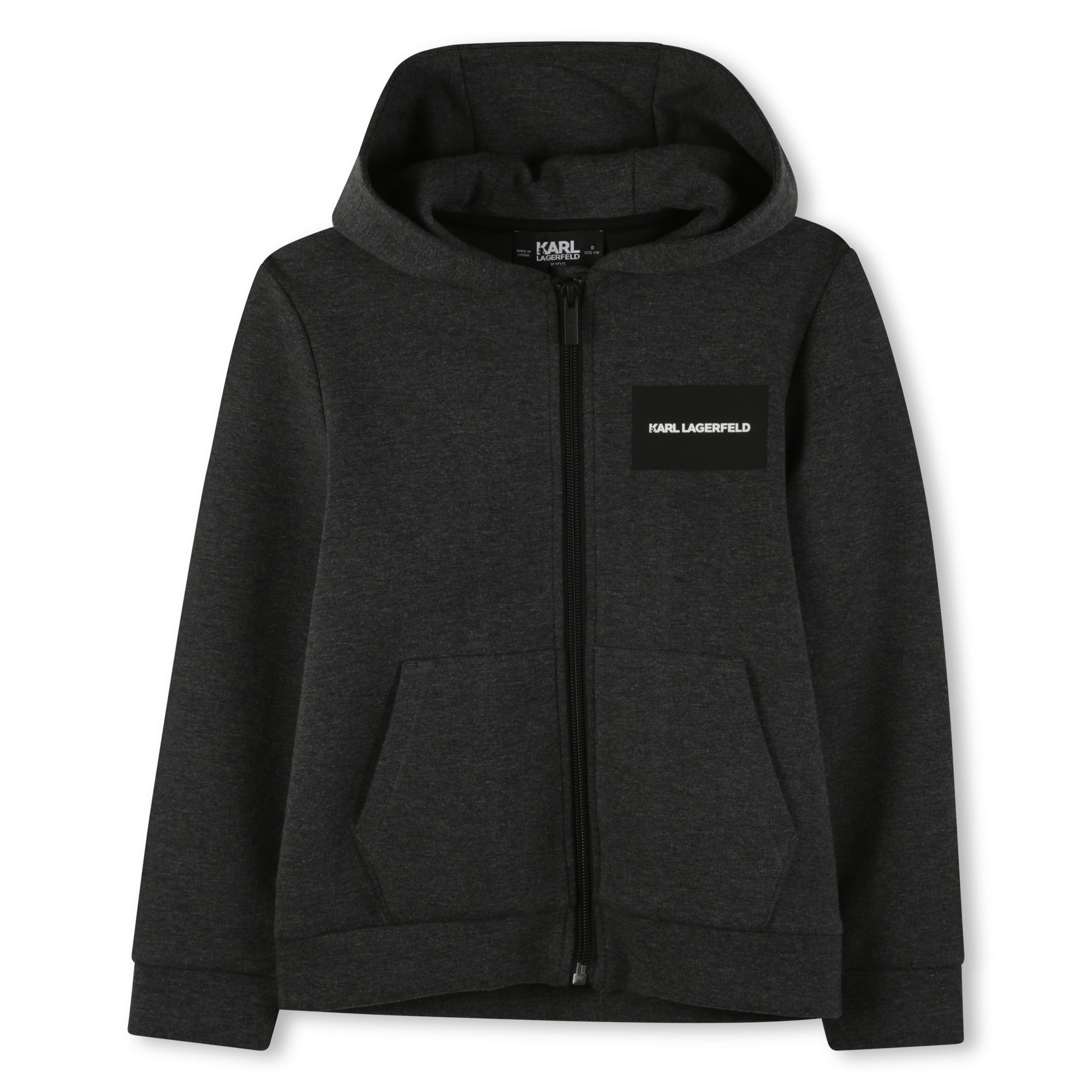 Karl LagerfeldLogo Hooded Zip Up TopSAVANNA