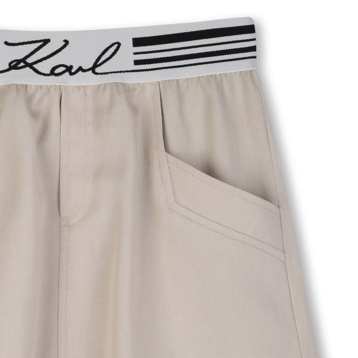 Karl LagerfeldLogo Waistband Twill Skirt3617165978753SAVANNA
