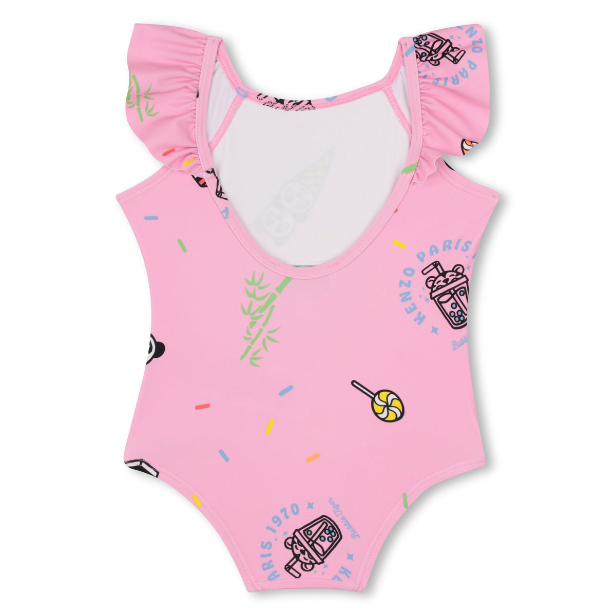 KENZORuffled Graphic Print Swimsuit3617165867002SAVANNA