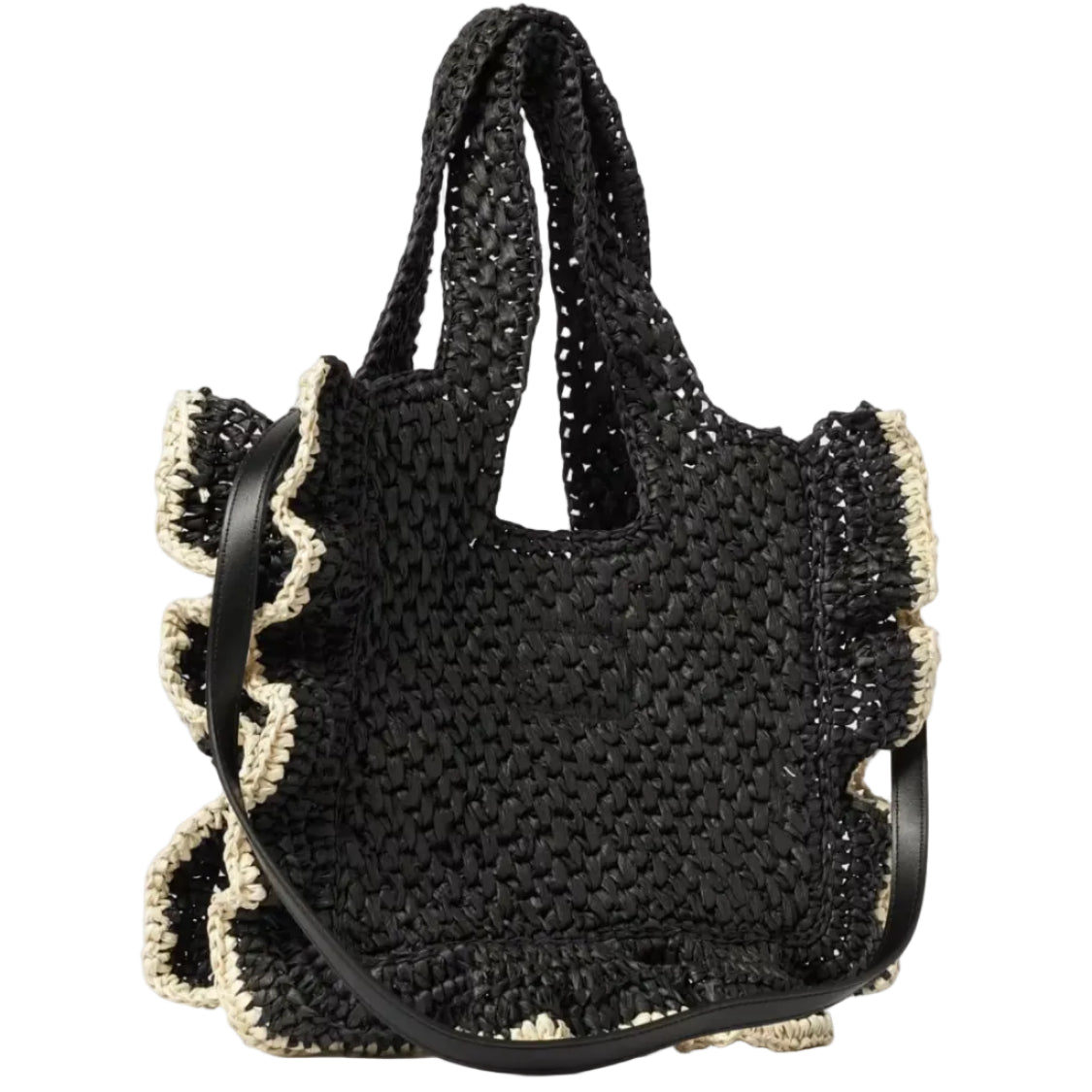 Ruffled Logo Tote Bag