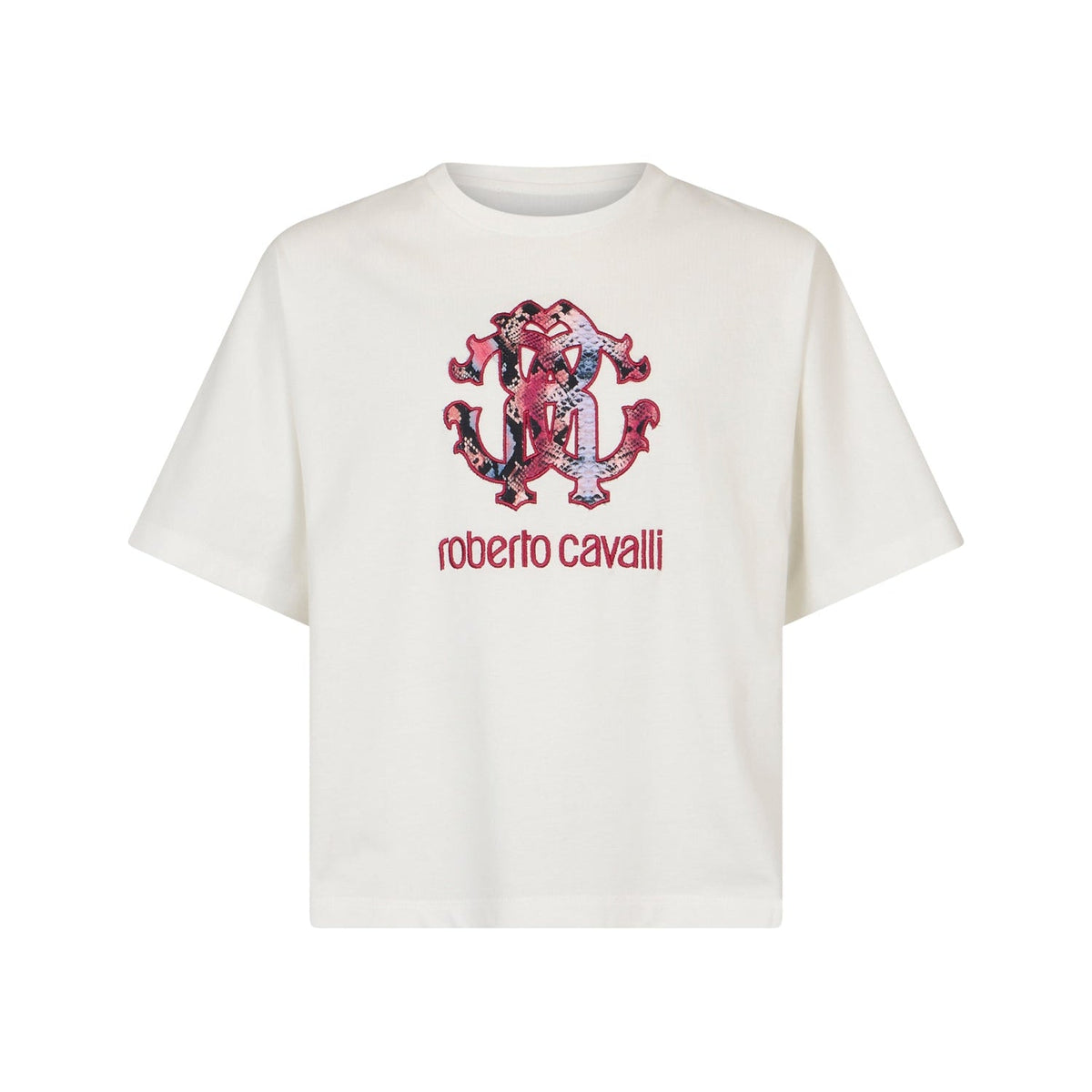 Roberto CavalliLogo Embellished T-Shirt8053638774777SAVANNA