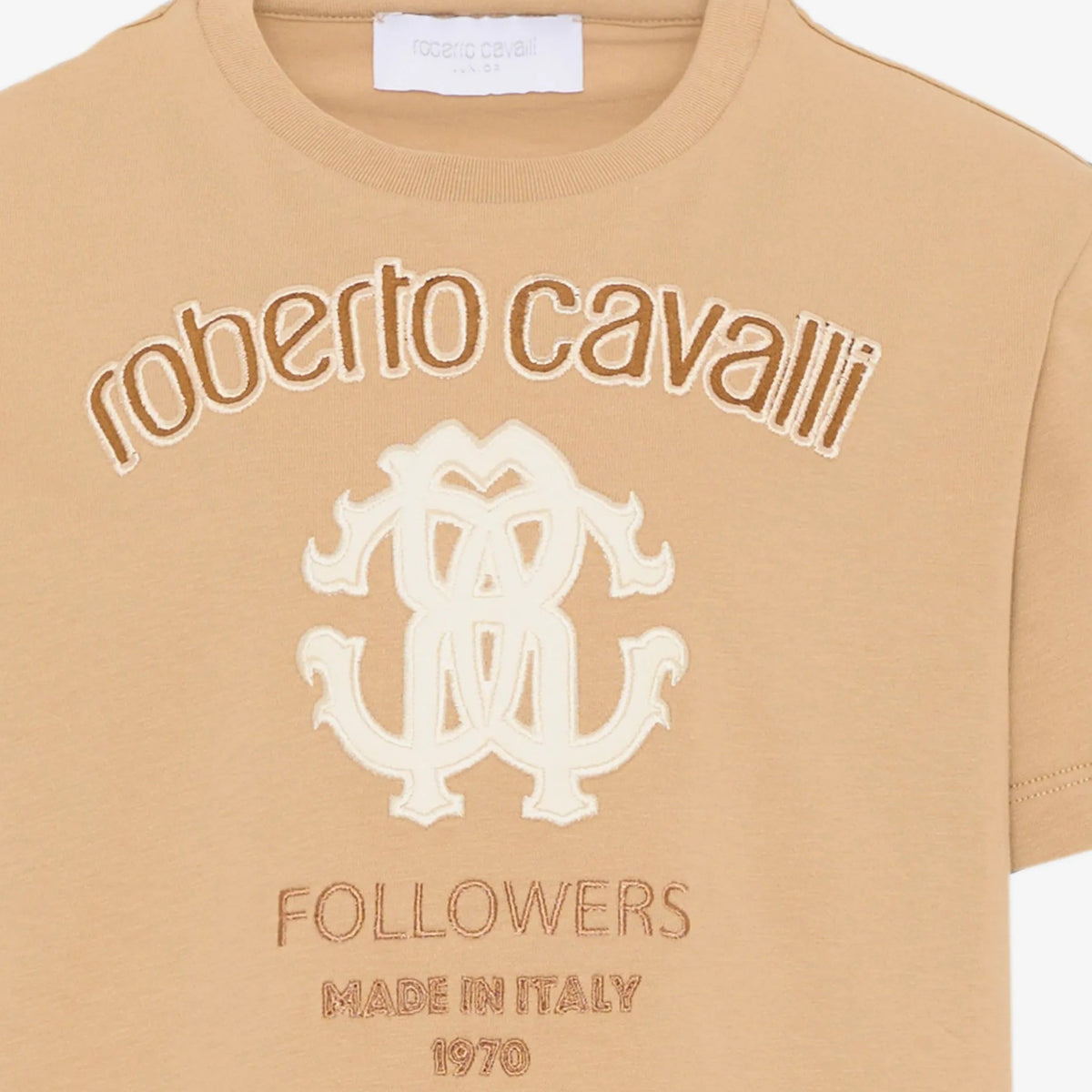 Roberto CavalliLogo Embroidered T-Shirt8053638775477SAVANNA