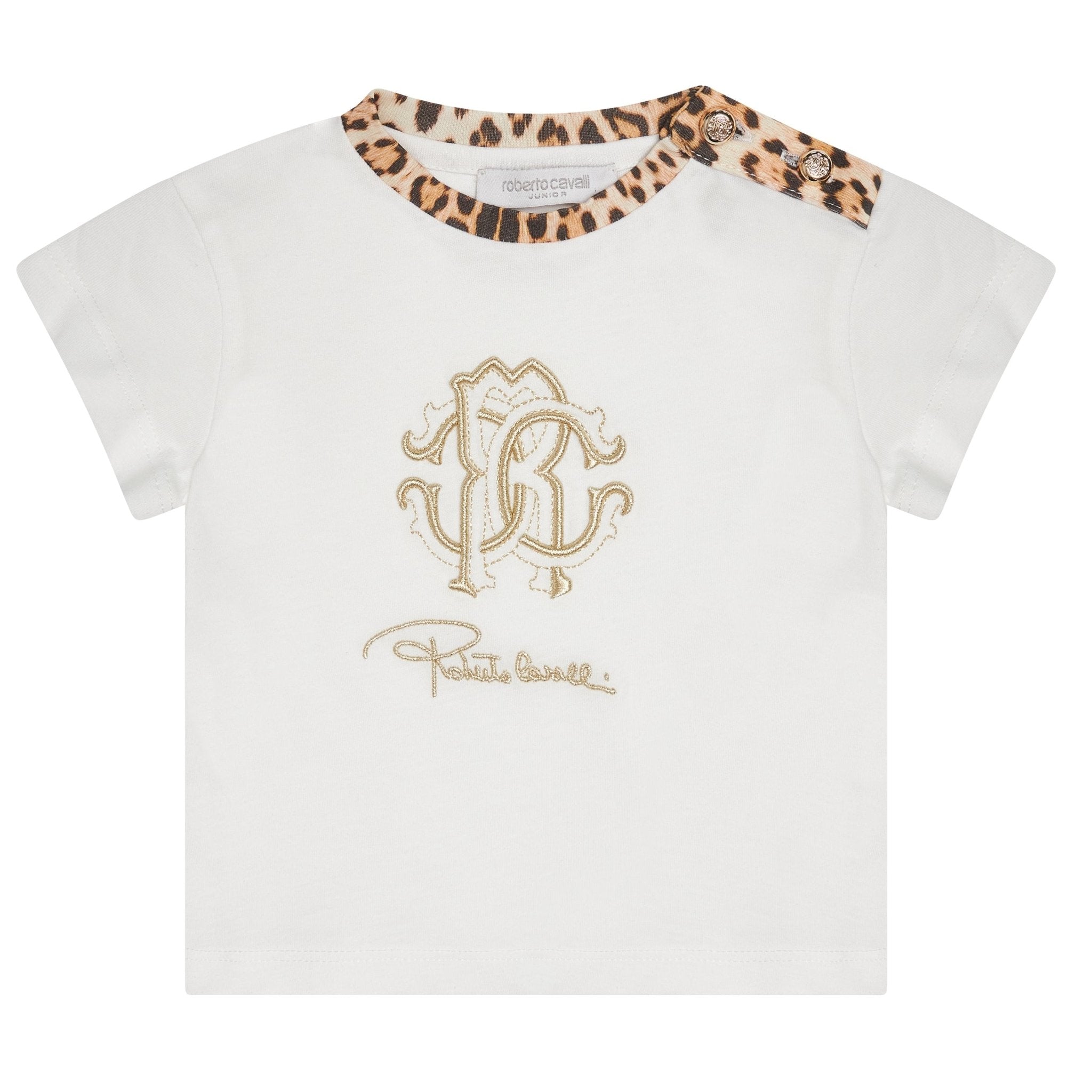 Roberto CavalliLogo Leopard T-Shirt8053638358854SAVANNA